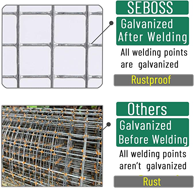 The Difference Between Seboss and Others Low Carbon Steel Wire Galvanized After Welding Double Galvanized, Hot-Dipped Carton Packaging Multiple Uses rabbit wire fence/rodent wire/rodent mesh/ chicken run wire/rabbit cage wire/rabbit wire mesh/rabbit fenci