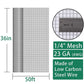 SEBOSS hardware cloth roll 1/4in mesh 23GA 36inx50ft, for chicken coop gopher wire