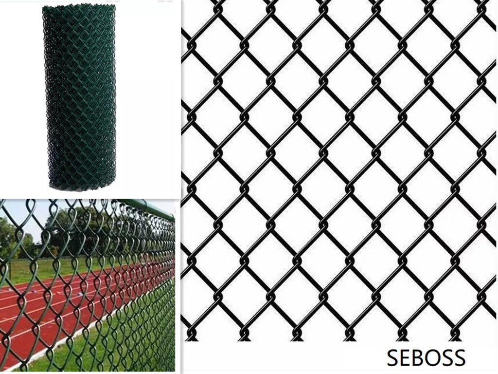 colorful SEBOSS PVC galvanized Steel Chain Link Fence Fabric 